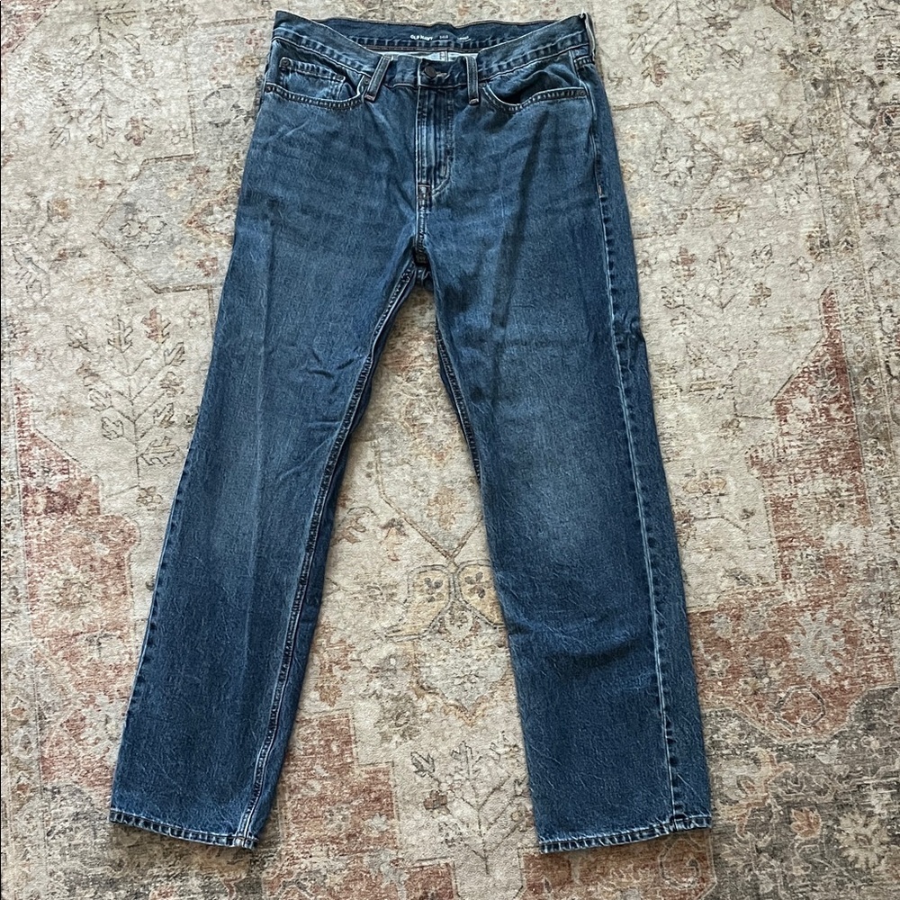 Old Navy Dark Blue Straight Jeans - Picture 3 of 4